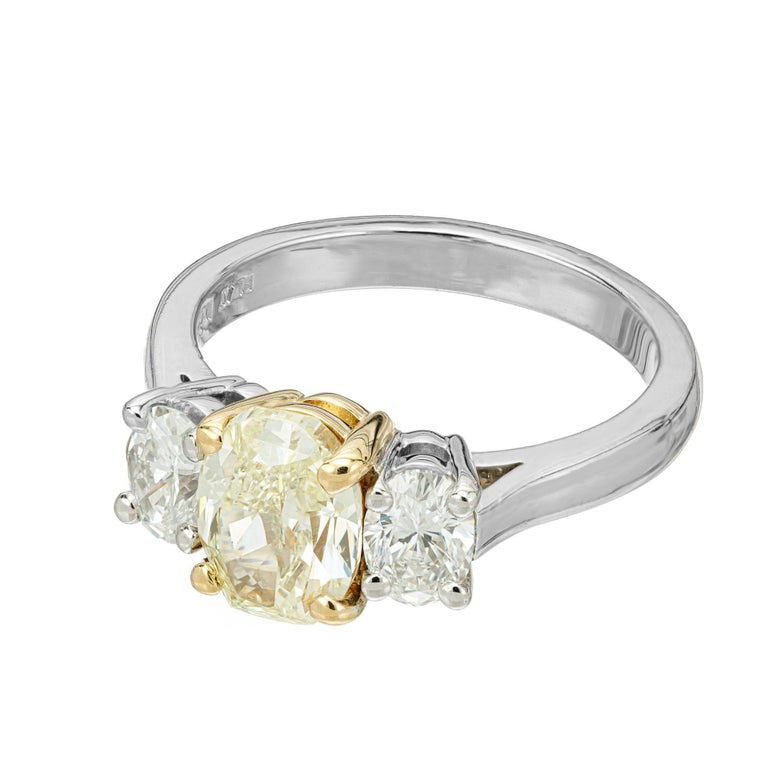 Peter Suchy EGL Certified 1.58 Carat Three-Stone Diamond Gold Engagement Ring – image 4