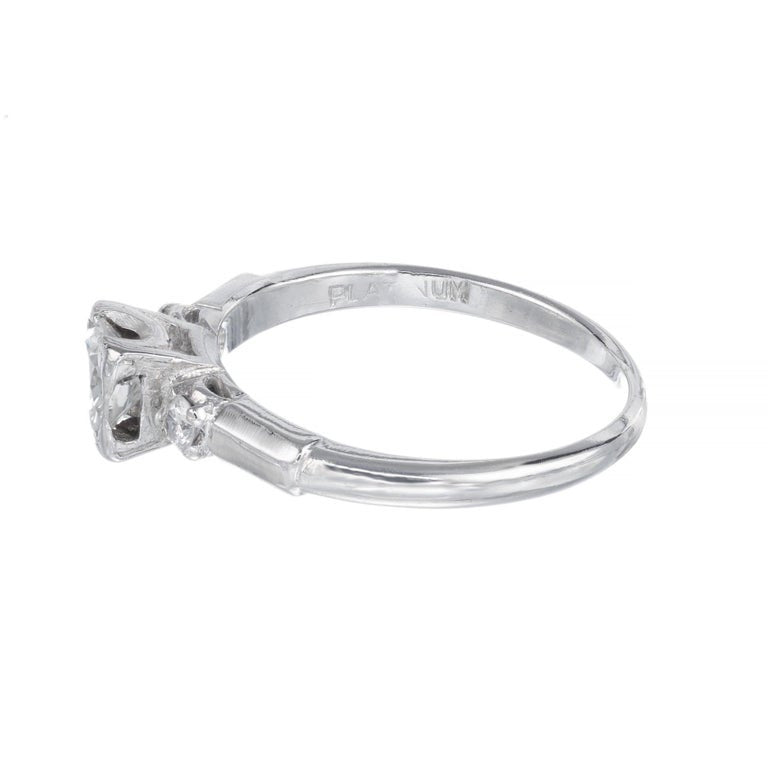 .35 Carat Diamond Art Deco Platinum Three-Stone Engagement Ring – image 6