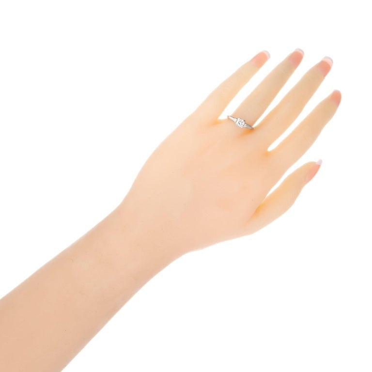 .35 Carat Diamond Art Deco Platinum Three-Stone Engagement Ring – image 7