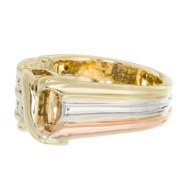 .40 Carat Diamond Tri Color Gold Band Ring – image 3
