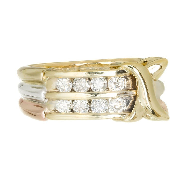 .40 Carat Diamond Tri Color Gold Band Ring – image 2
