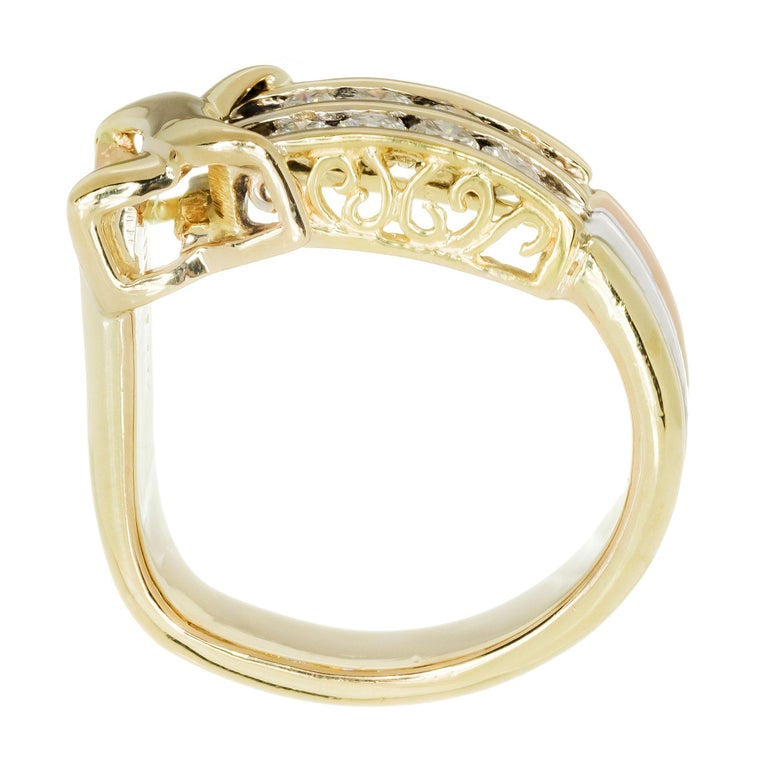 .40 Carat Diamond Tri Color Gold Band Ring – image 5
