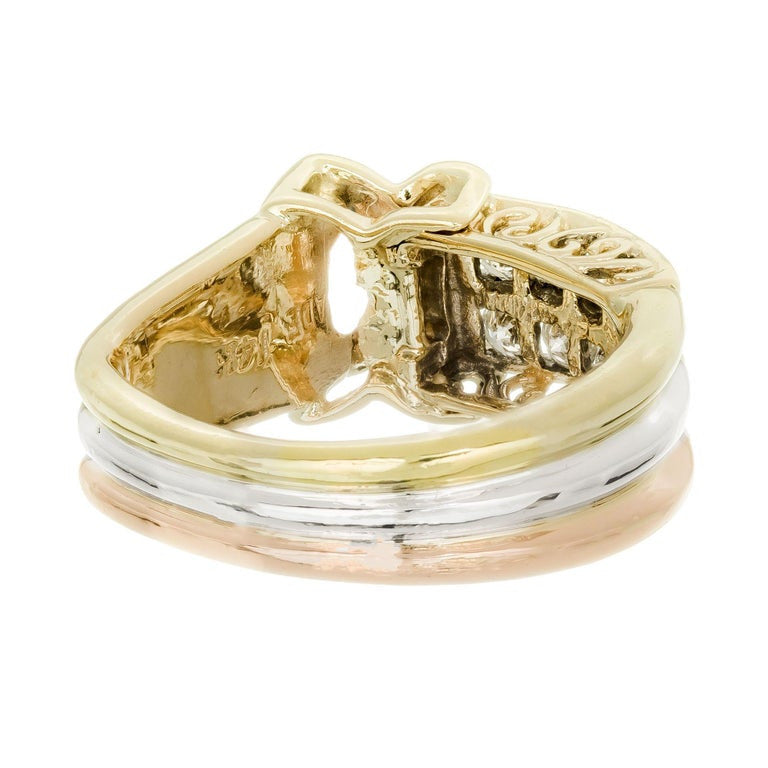 .40 Carat Diamond Tri Color Gold Band Ring – image 4