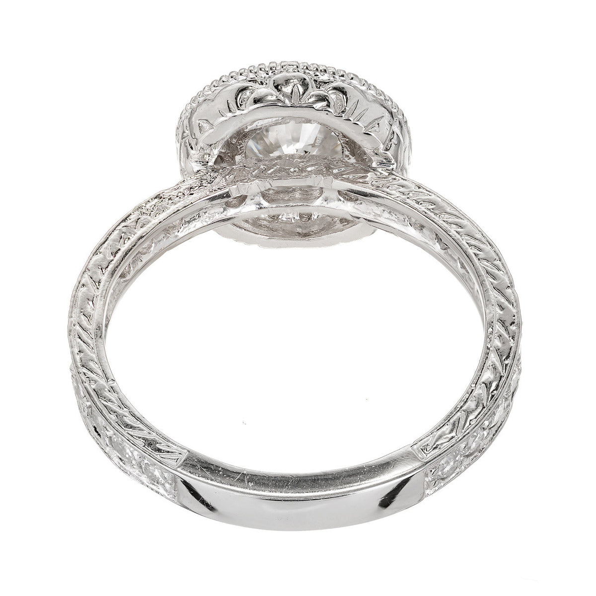 Peter Suchy EGL Certified 1.01 Carat Diamond Engraved Platinum Engagement Ring – image 6