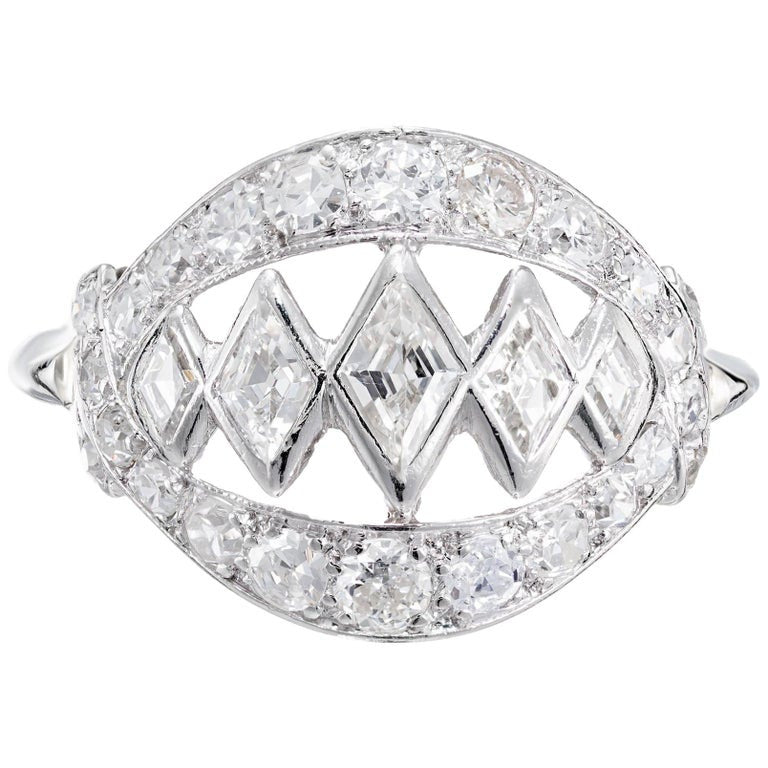 .95 Carat Diamond Open Work White Gold Dome Ring