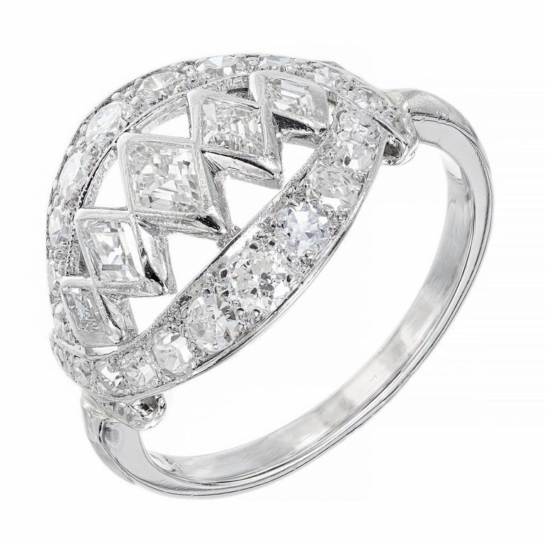 .95 Carat Diamond Open Work White Gold Dome Ring – image 2