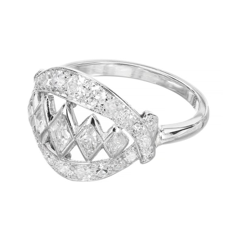 .95 Carat Diamond Open Work White Gold Dome Ring – image 3