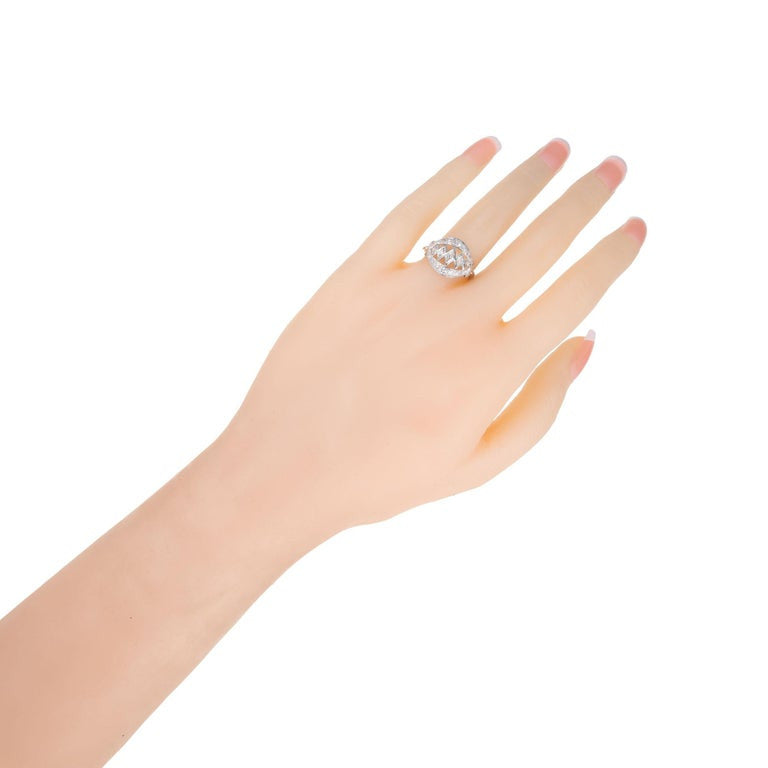.95 Carat Diamond Open Work White Gold Dome Ring – image 6