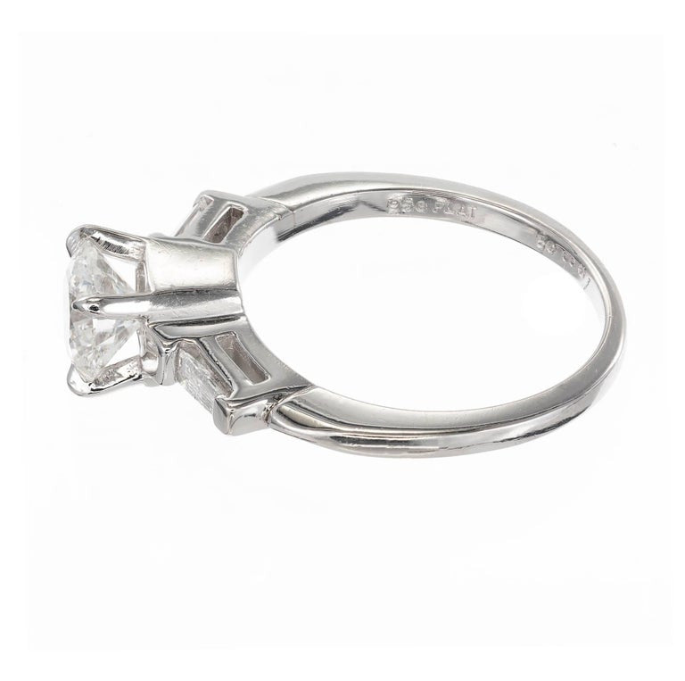 .84 Carat Round Baguette Diamond Platinum Solitaire Engagement Ring – image 2