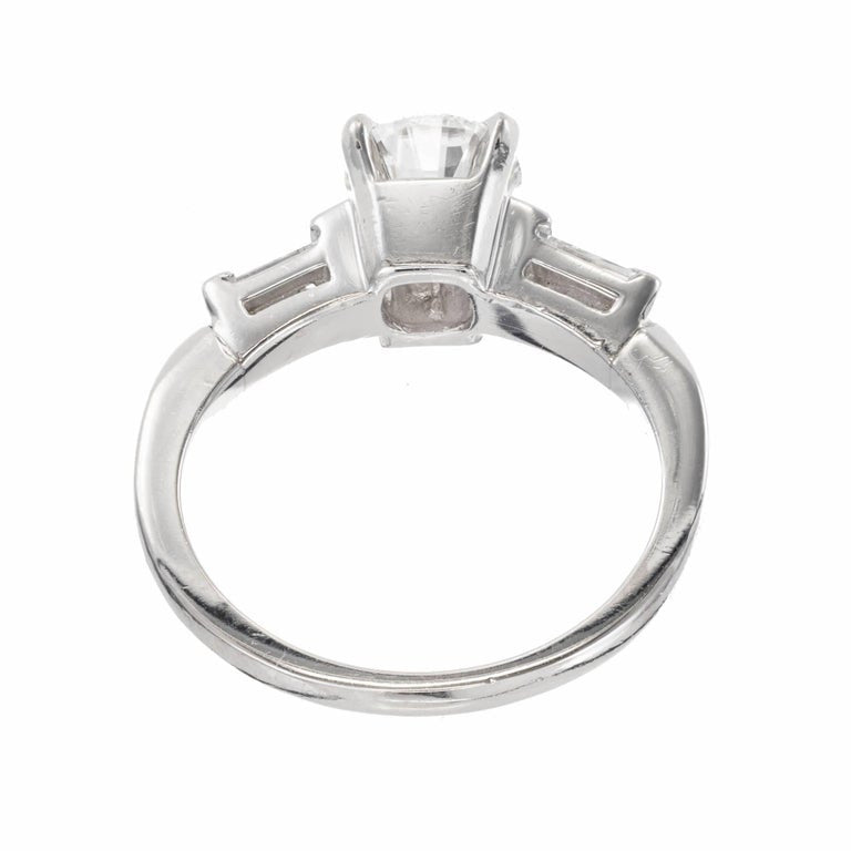 .84 Carat Round Baguette Diamond Platinum Solitaire Engagement Ring – image 4