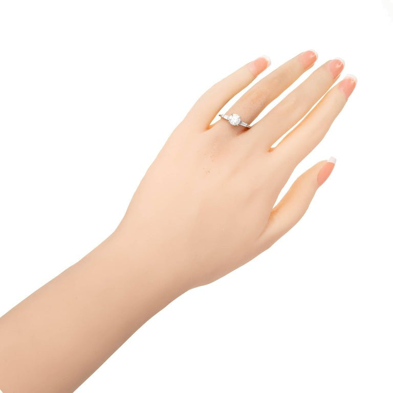.84 Carat Round Baguette Diamond Platinum Solitaire Engagement Ring – image 5