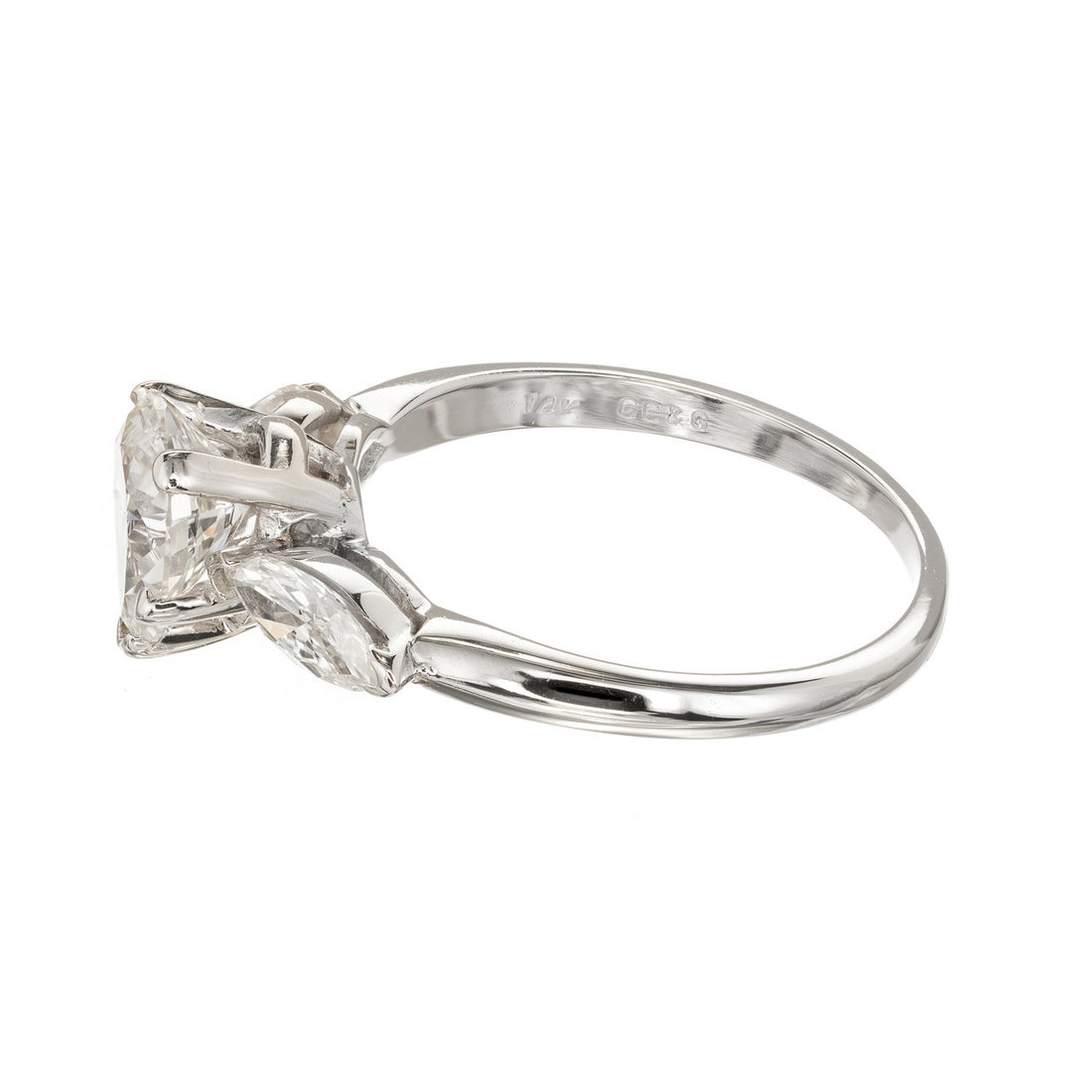 Vintage Gc&G Design 1.25ct Pear & 2 Marquise Diamond 14k Gold Engagement Ring – image 3