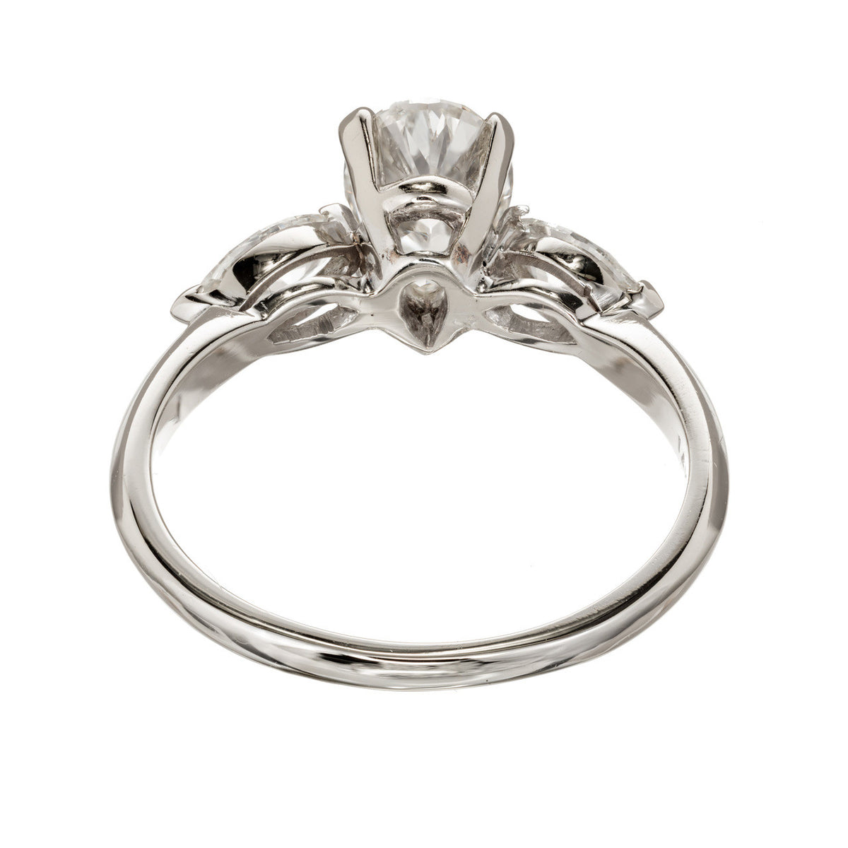 Vintage Gc&G Design 1.25ct Pear & 2 Marquise Diamond 14k Gold Engagement Ring – image 4