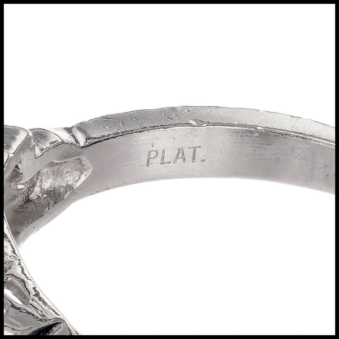 .81 Carat Diamond Cushion Cut Art Deco Platinum Engagement Ring – image 5