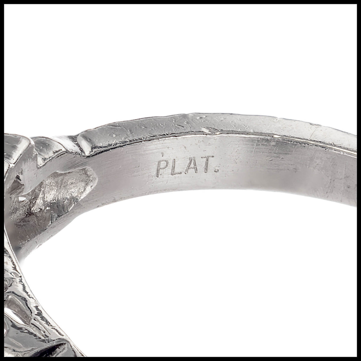 .81 Carat Diamond Cushion Cut Art Deco Platinum Engagement Ring – image 5