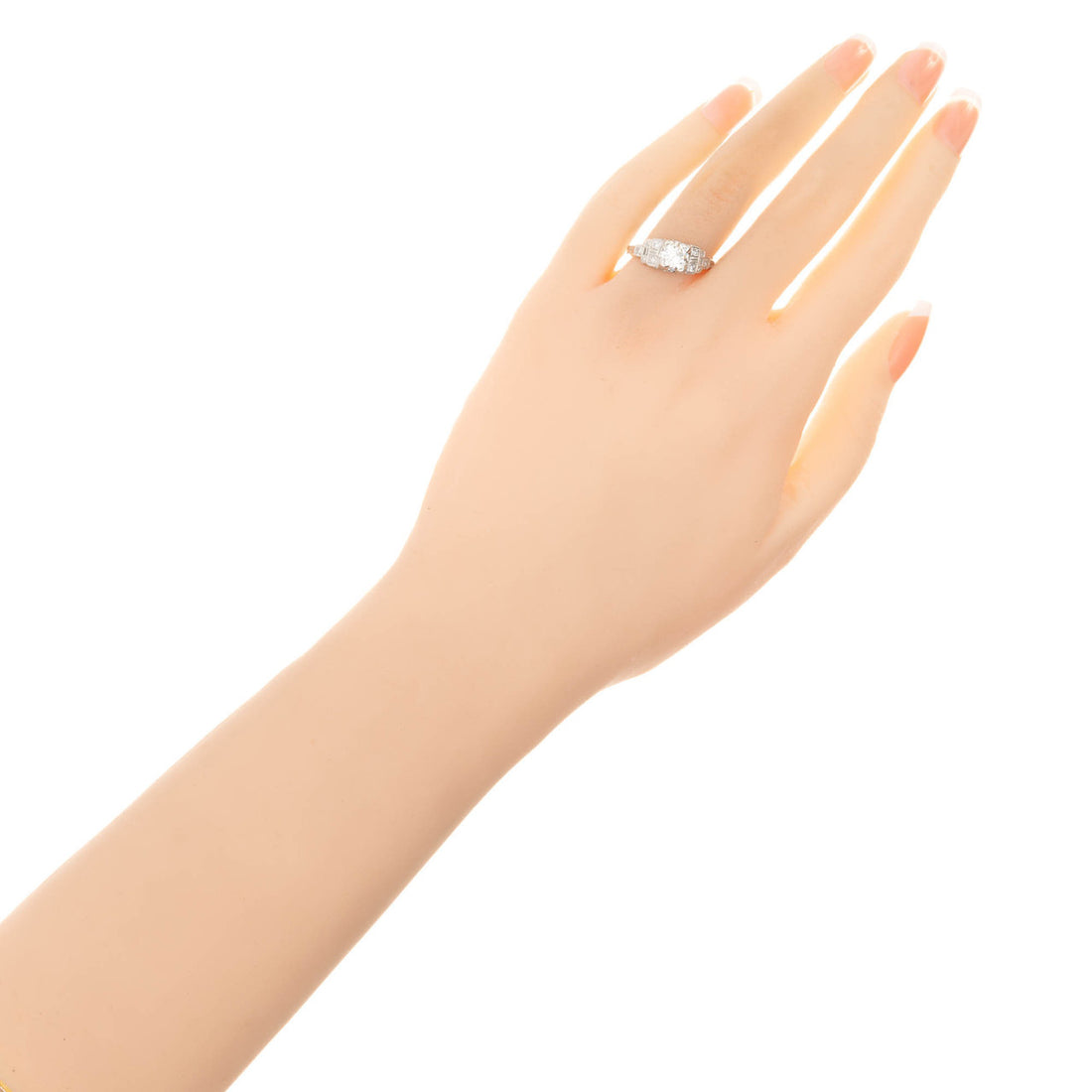.81 Carat Diamond Cushion Cut Art Deco Platinum Engagement Ring – image 2