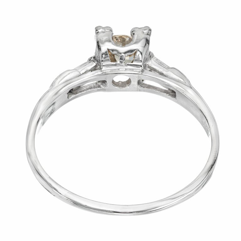 GIA Natural Light Brown .80 Carat Light Brown Diamond Platinum Engagement Ring – image 6