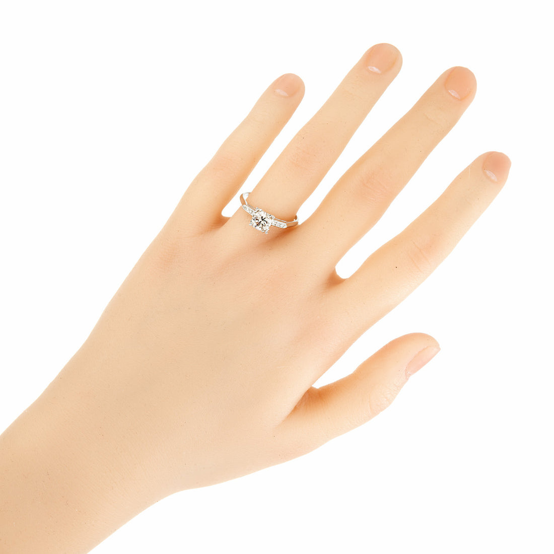 GIA 1.00 Carat Round Cut Diamond Gold Art Deco Engagement Ring – image 6