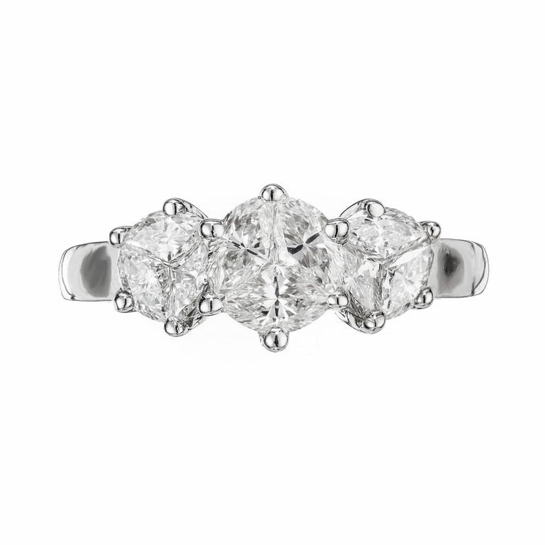 1.59 Carat Nine Diamond White Gold Engagement Ring – image 2