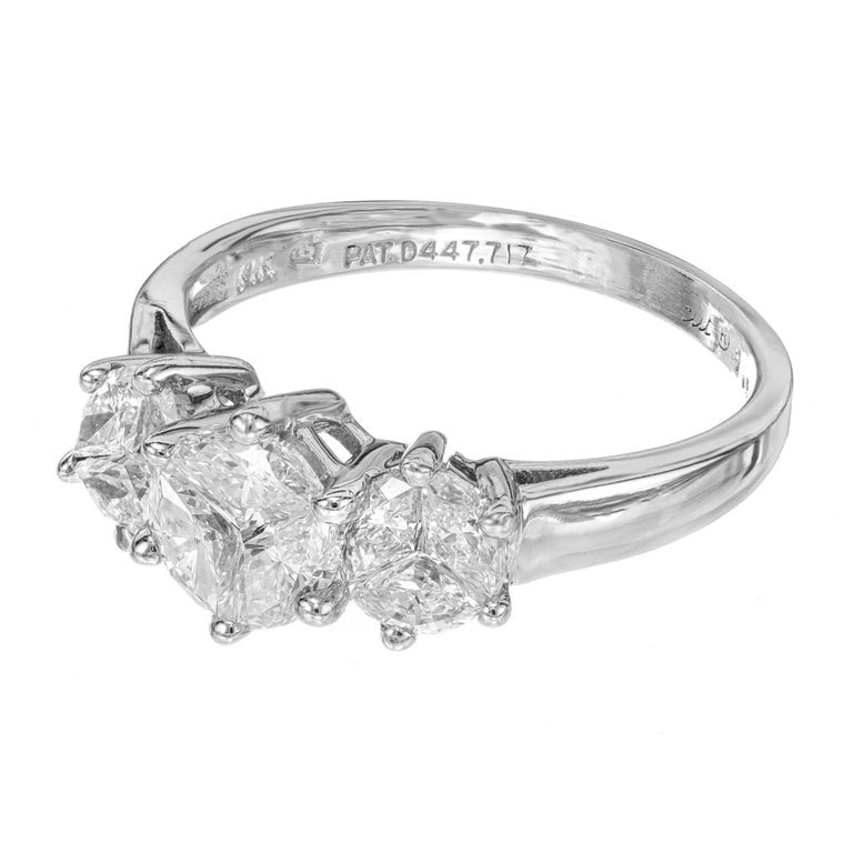 1.59 Carat Nine Diamond White Gold Engagement Ring – image 7