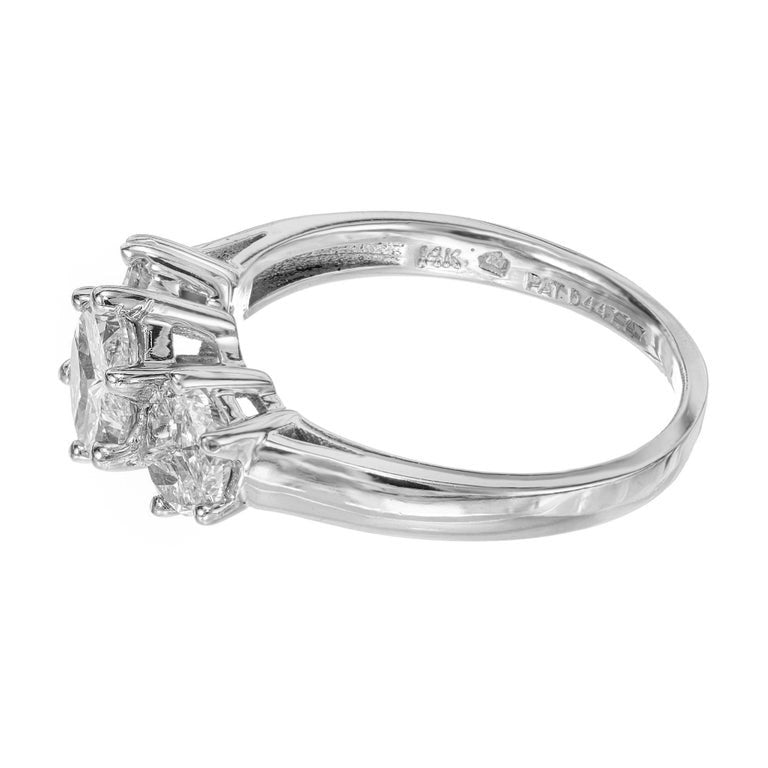 1.59 Carat Nine Diamond White Gold Engagement Ring – image 6