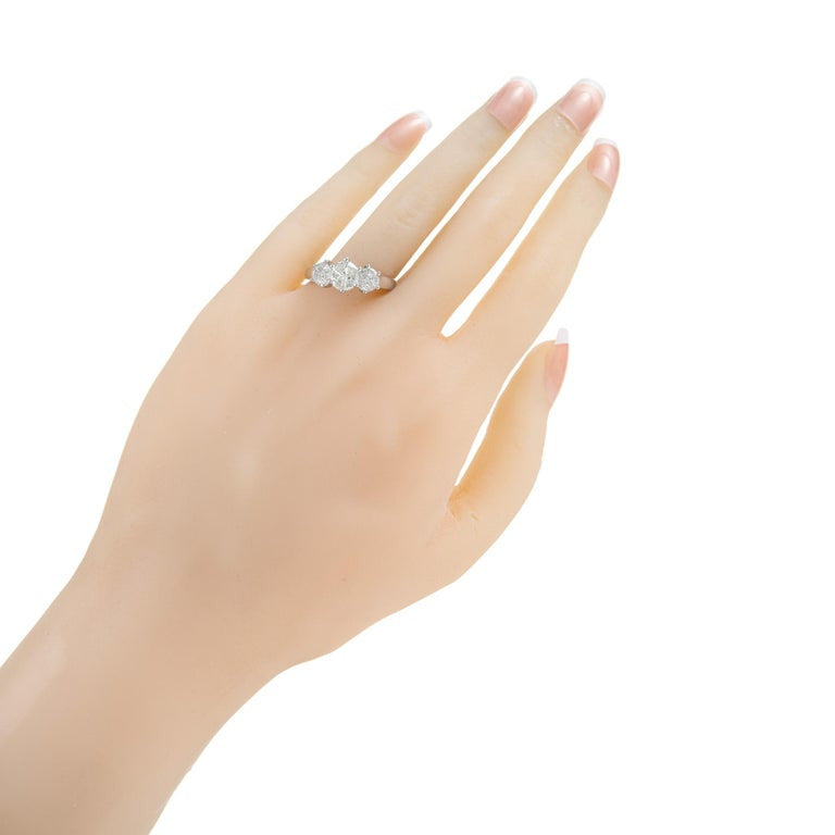 1.59 Carat Nine Diamond White Gold Engagement Ring – image 3