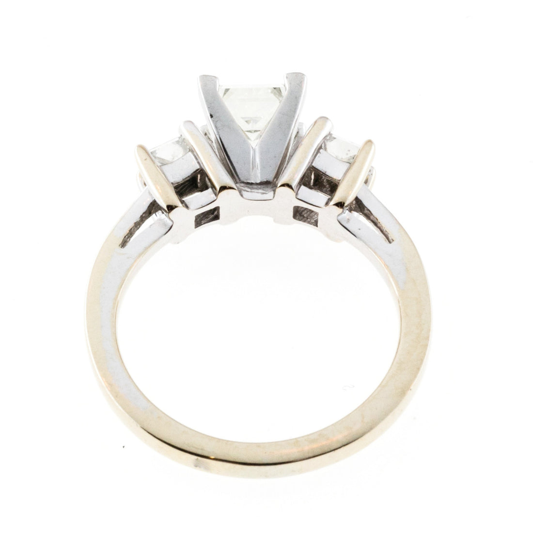 Vintage IDGC Princess Cut 3 Diamond Platinum & 18k White Gold Ring 1.00ct Gia – image 9