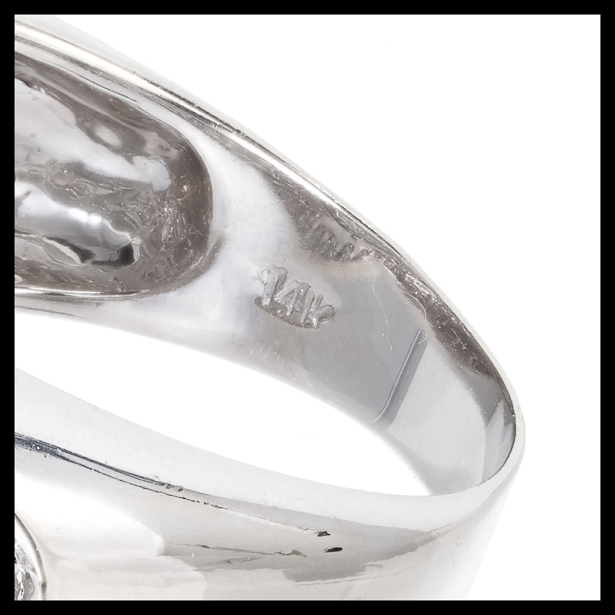Domed 14k White Gold Sjm 2.75ct Pave Full Cut Round Diamond Double Heart Ring – image 5