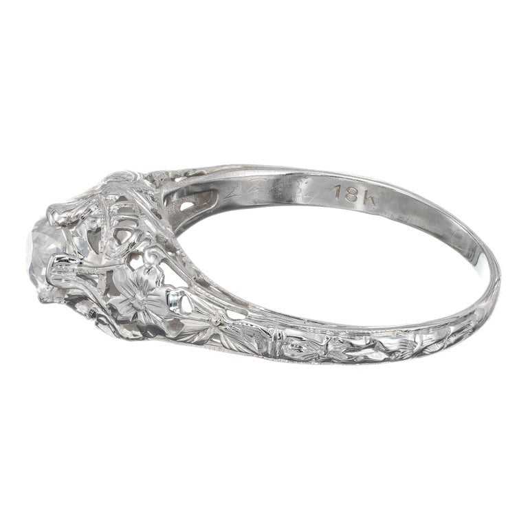 .50 Carat Old Mine Cut Diamond Art Deco Gold Engagement Ring – image 7