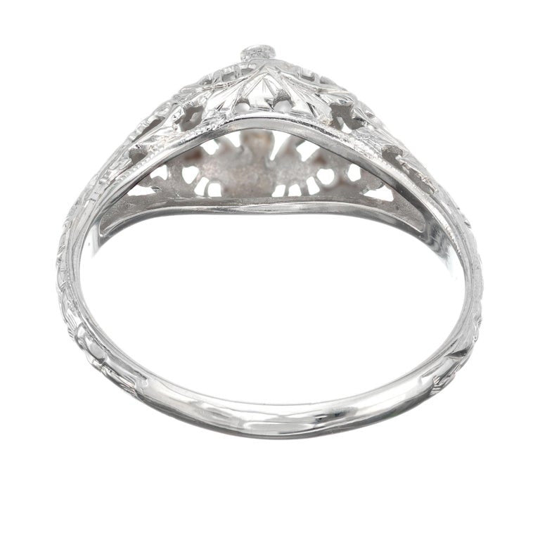 .50 Carat Old Mine Cut Diamond Art Deco Gold Engagement Ring – image 6