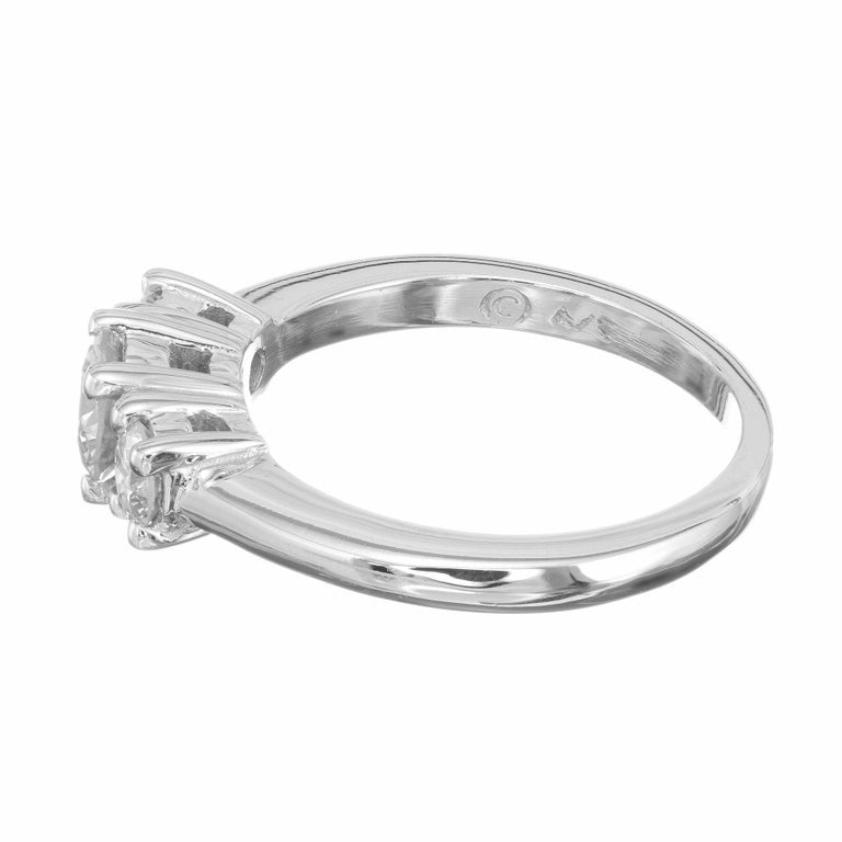 1.02 Carat Diamond Light Yellow Three-Stone Gold Engagement Ring – image 8