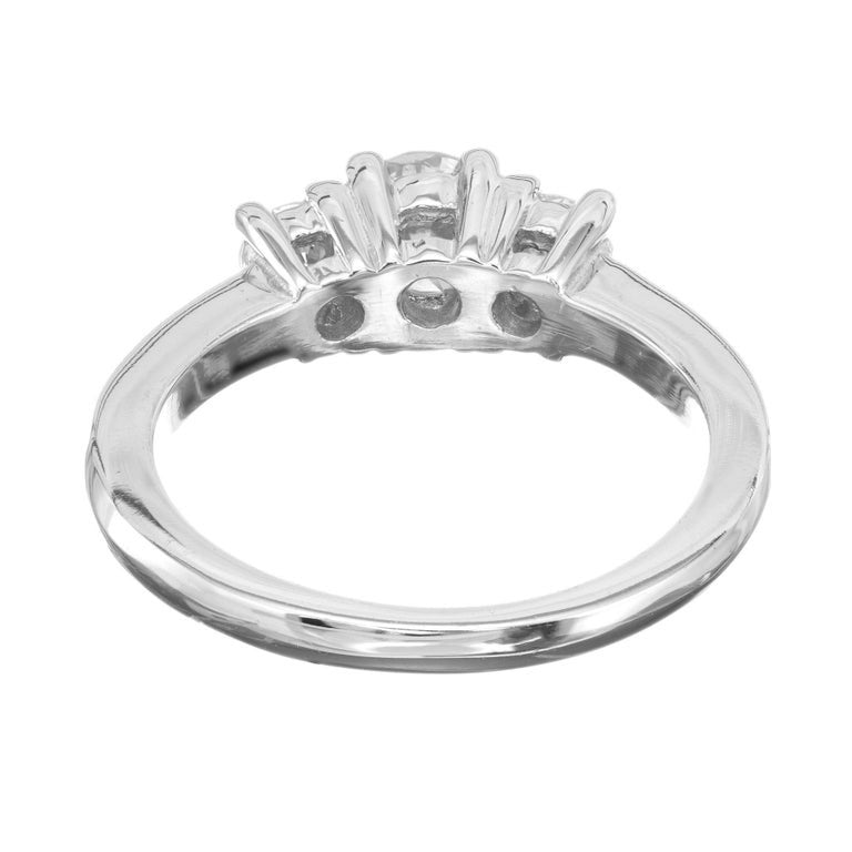 1.02 Carat Diamond Light Yellow Three-Stone Gold Engagement Ring – image 7