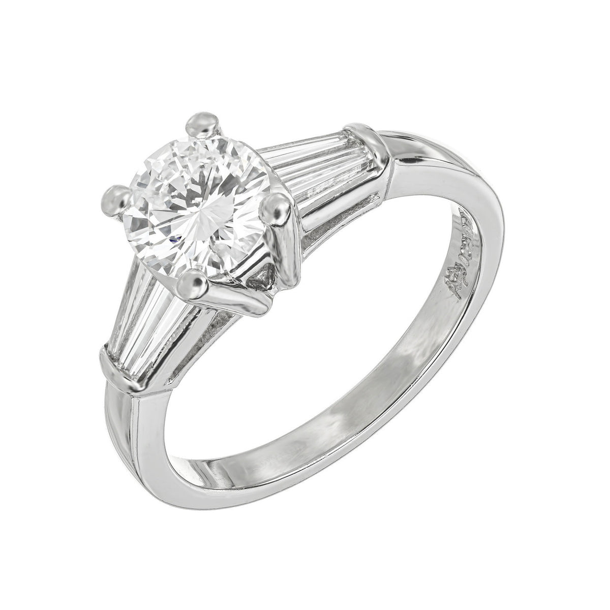 Martin Flyer GIA Certified 1.01 Carat Diamond Platinum Engagement Ring
