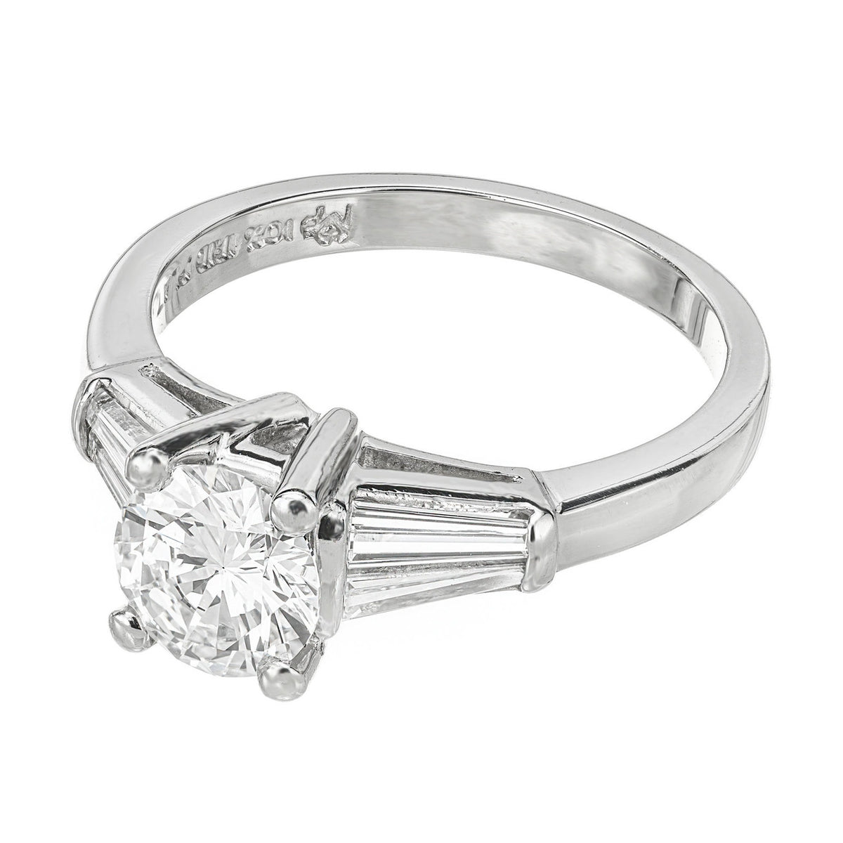 Martin Flyer GIA Certified 1.01 Carat Diamond Platinum Engagement Ring – image 5