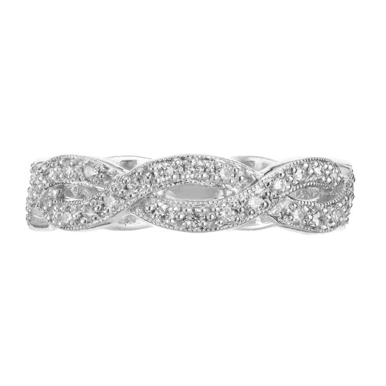 .40 Carat Two Row Diamond Platinum Eternity Wedding Band Ring – image 2