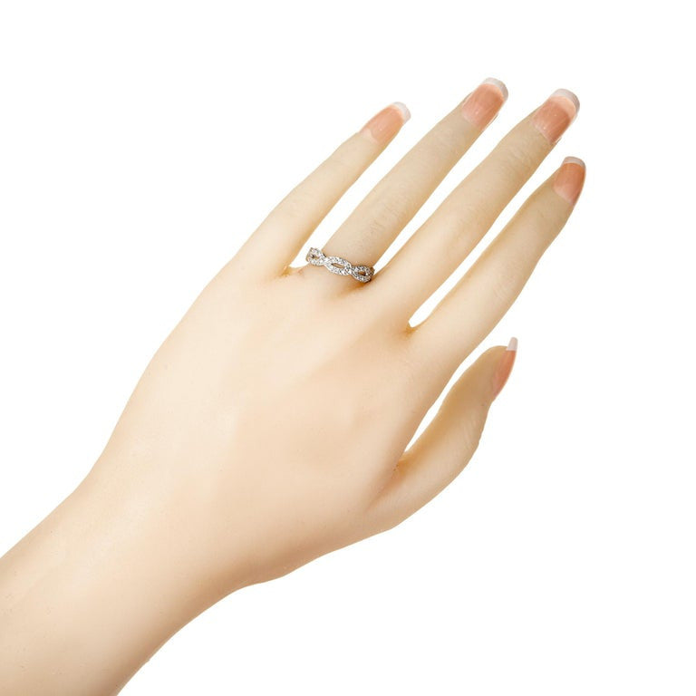 .40 Carat Two Row Diamond Platinum Eternity Wedding Band Ring – image 4