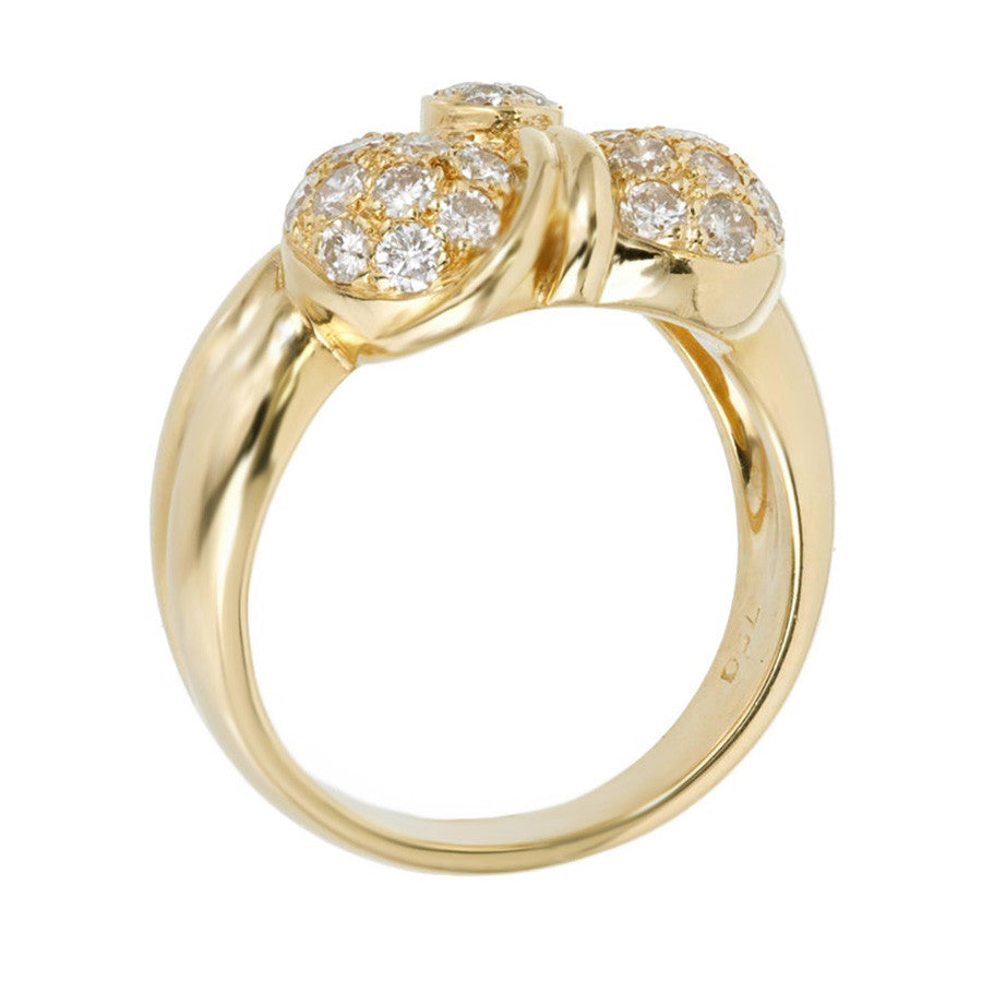 1.30 Carat Diamond Dome Heart Yellow Gold Cocktail Ring – image 6