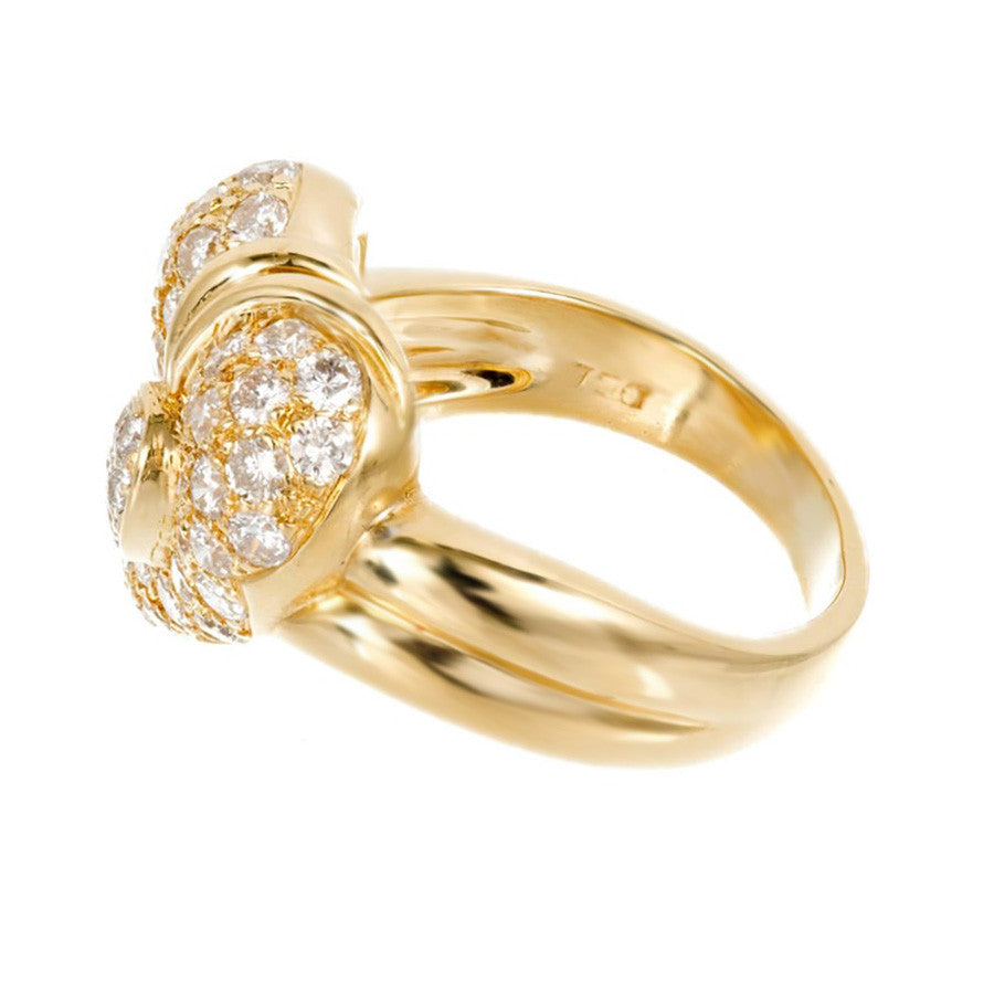 1.30 Carat Diamond Dome Heart Yellow Gold Cocktail Ring – image 7