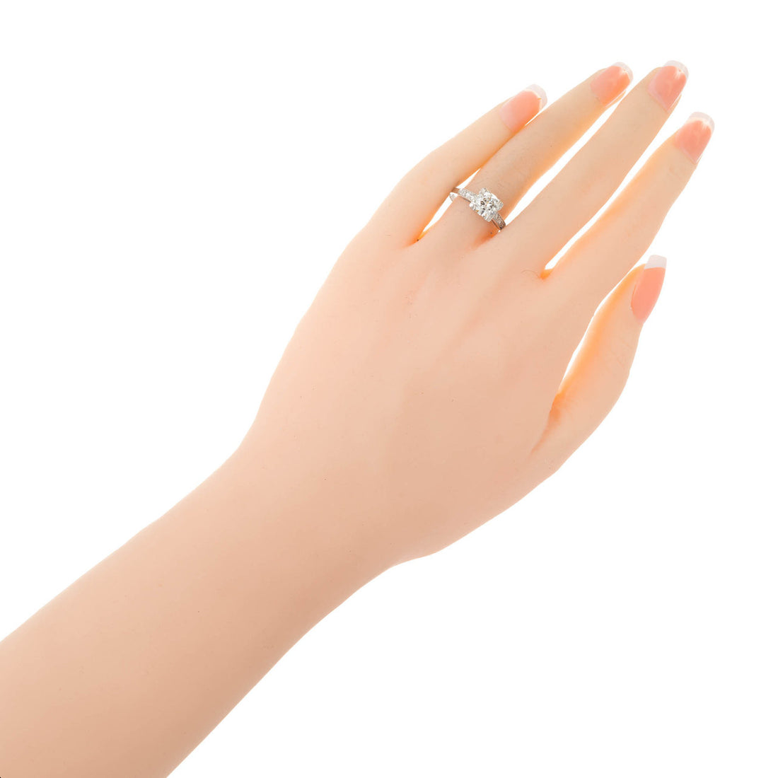 Art Deco 1.07ct European Diamond Retro Platinum Size 8 3/4 Ring – image 6