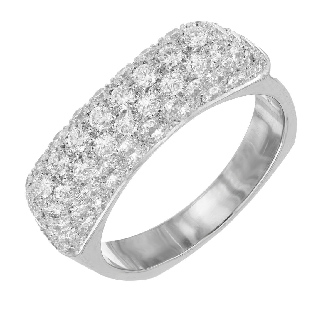 1.07 Carat Pave Diamond White Gold Dome Ring – image 3