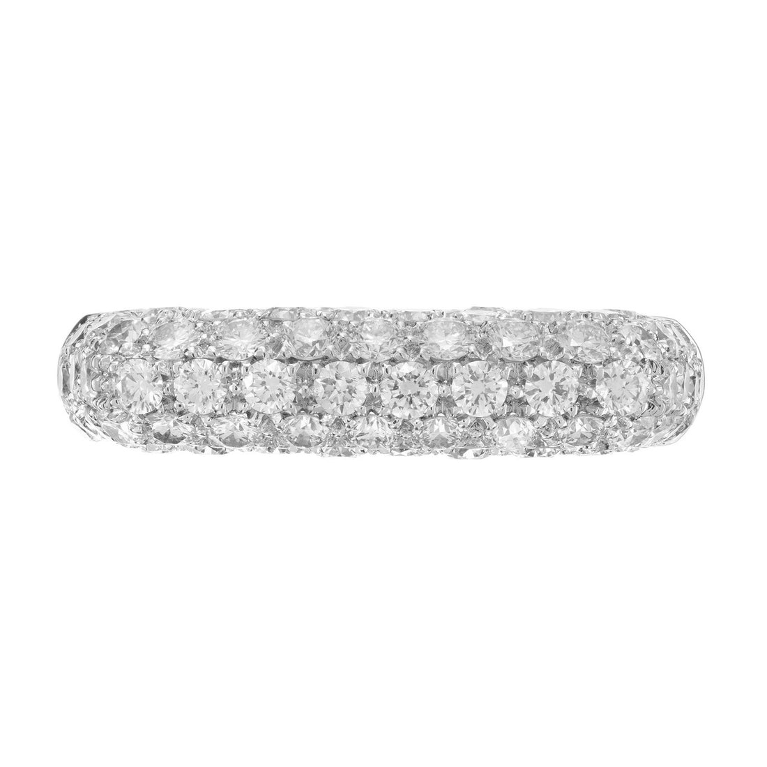 1.07 Carat Pave Diamond White Gold Dome Ring – image 6