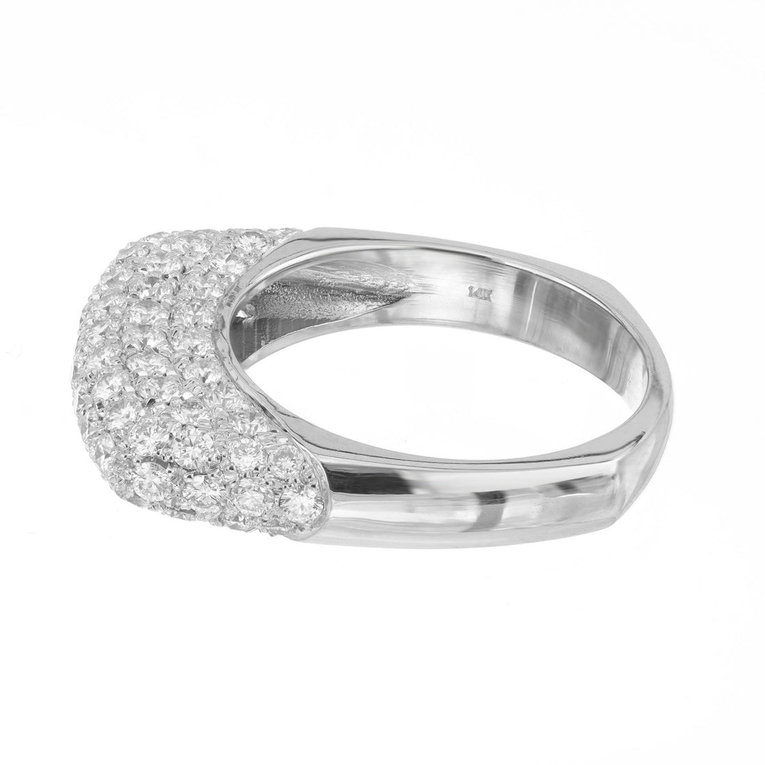 1.07 Carat Pave Diamond White Gold Dome Ring – image 2