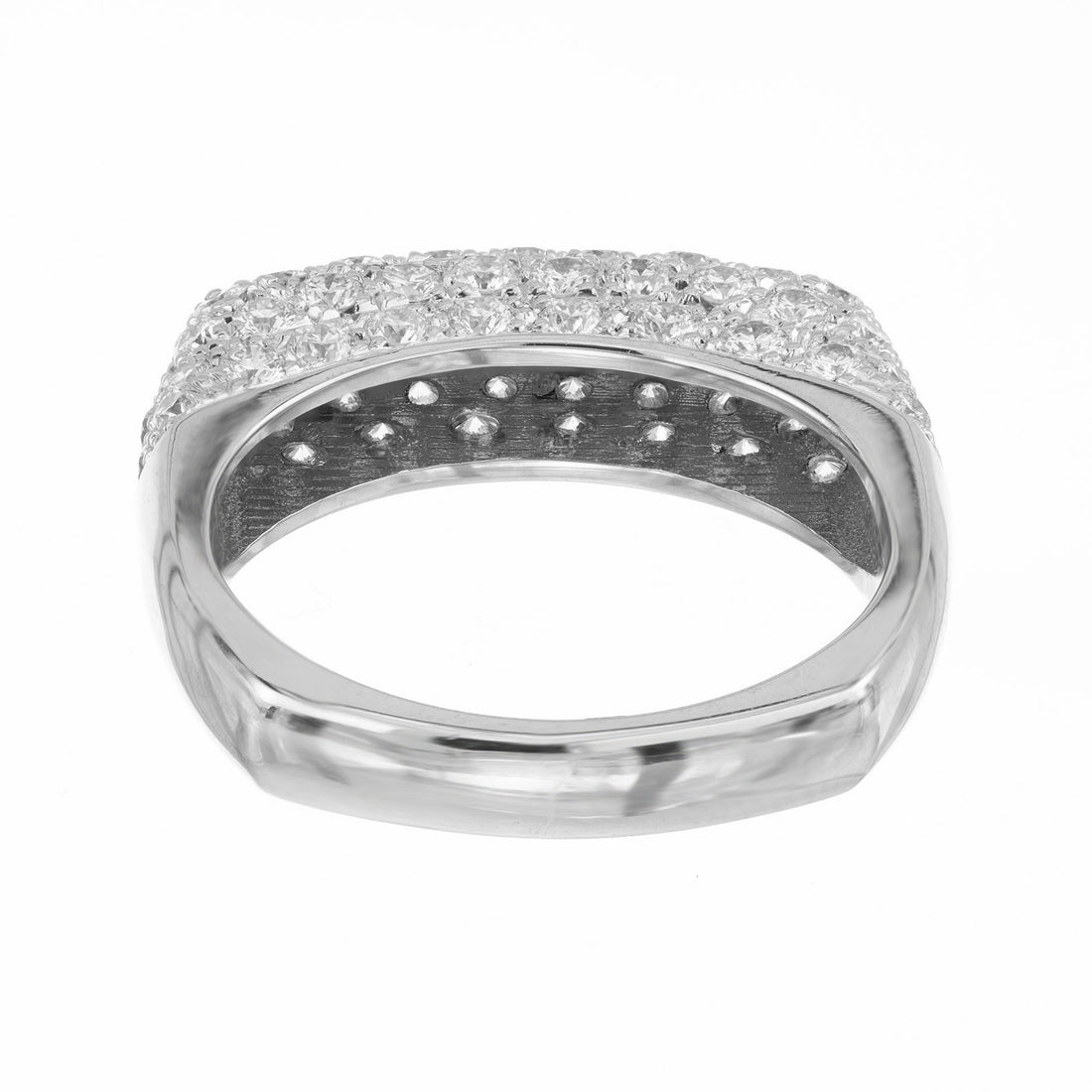 1.07 Carat Pave Diamond White Gold Dome Ring – image 5
