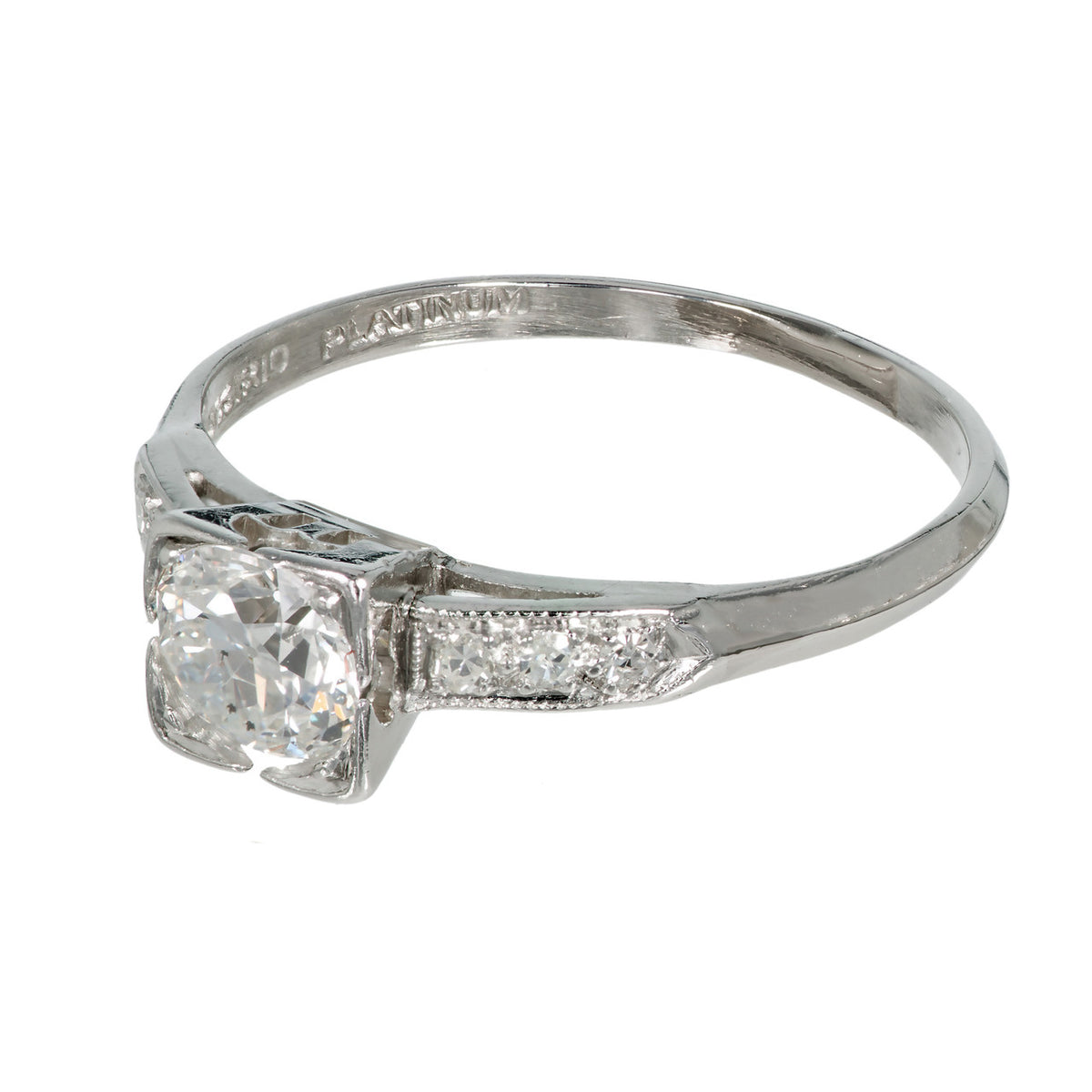 .50 Carat Diamond Solid Platinum Art Deco Engagement Ring – image 5