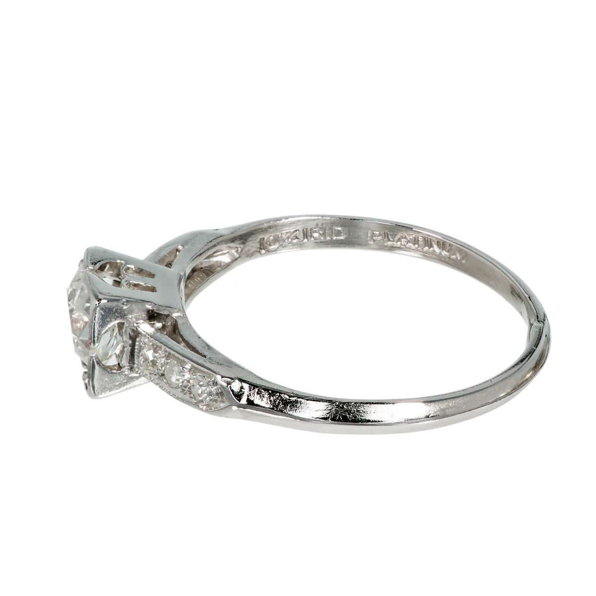 .50 Carat Diamond Solid Platinum Art Deco Engagement Ring – image 4