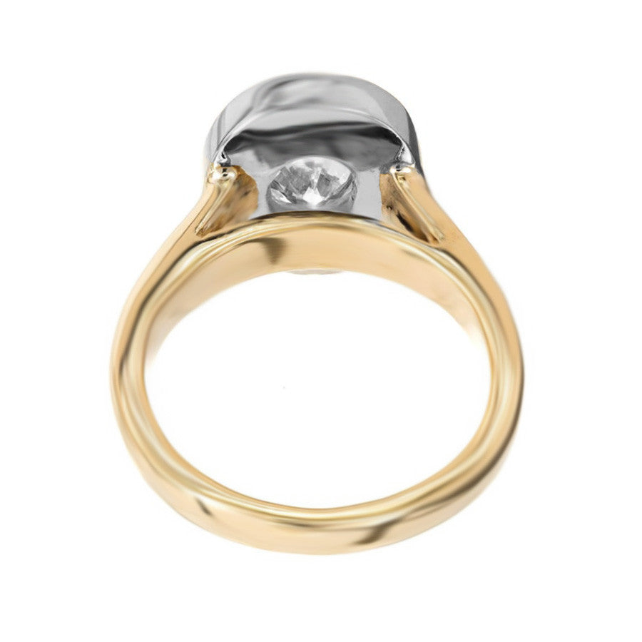 1.02 Carat Oval Diamond Halo Gold Engagement Ring – image 5