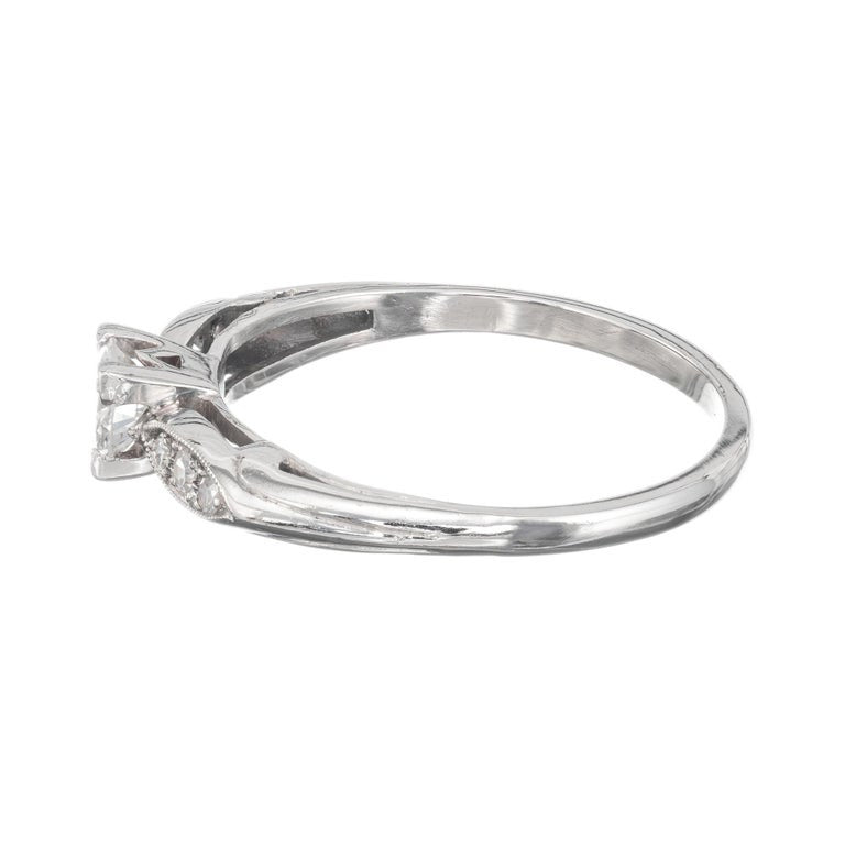 EGL Certified .26 Carat Diamond Transitional Cut Platinum Engagement Ring – image 6