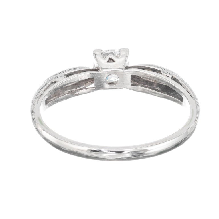 EGL Certified .26 Carat Diamond Transitional Cut Platinum Engagement Ring – image 5