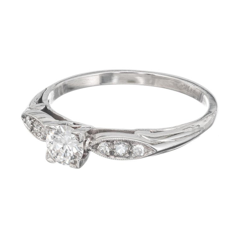 EGL Certified .26 Carat Diamond Transitional Cut Platinum Engagement Ring – image 2