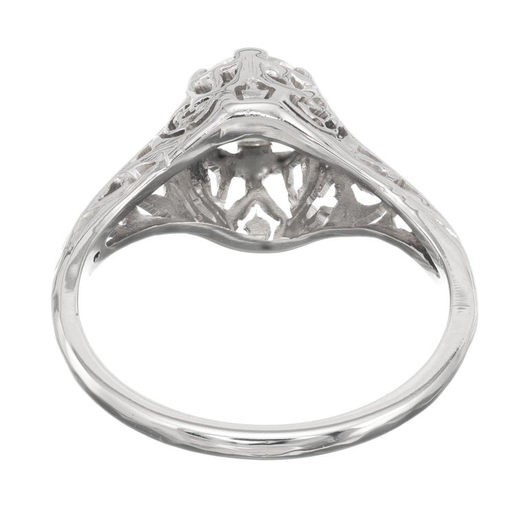 .50 Carat Old European Cut Diamond Art Deco Filigree Gold Engagement Ring – image 5